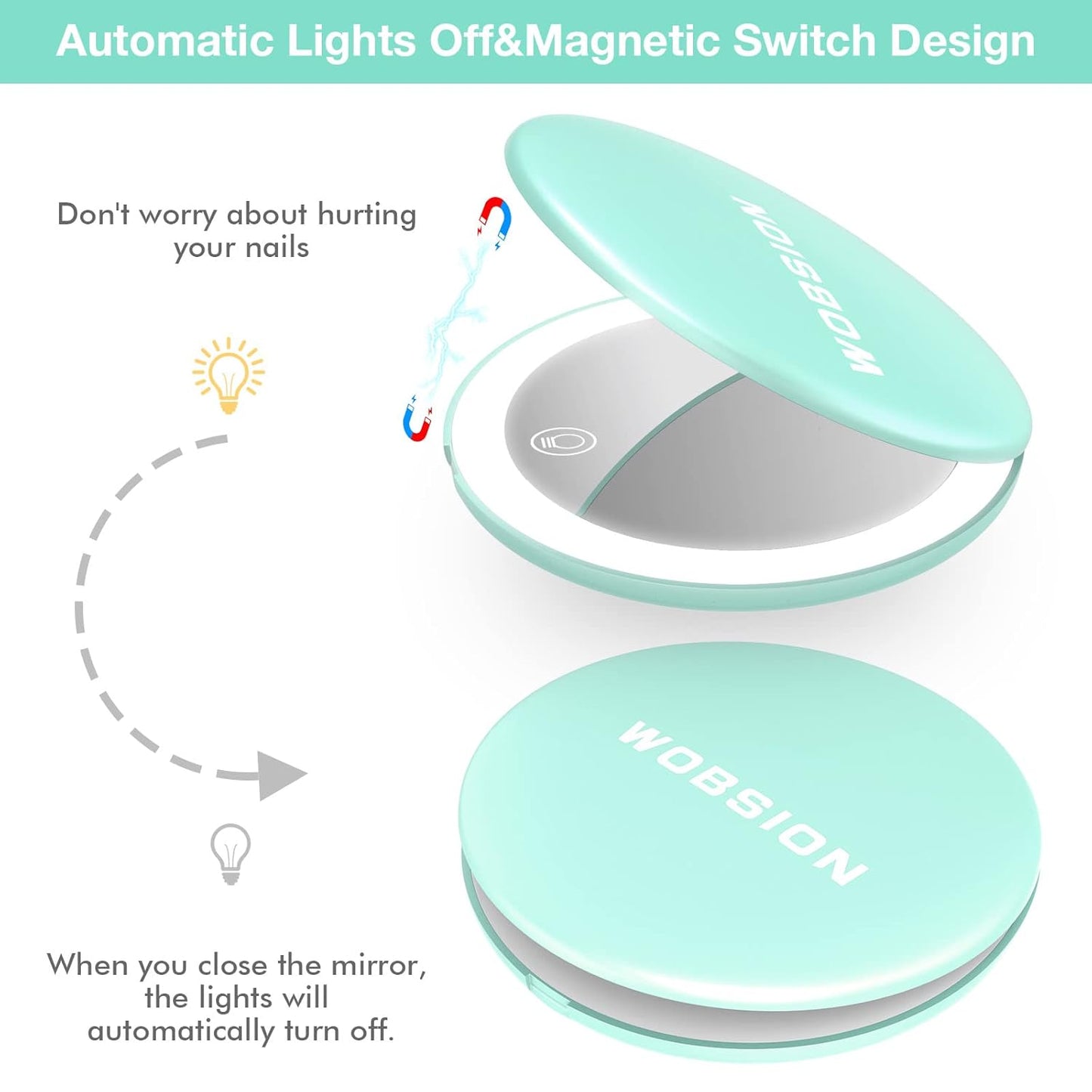 wobsion 10X Magnifying Tabletop Mirror, 4 Inch Round, Glass, ABS