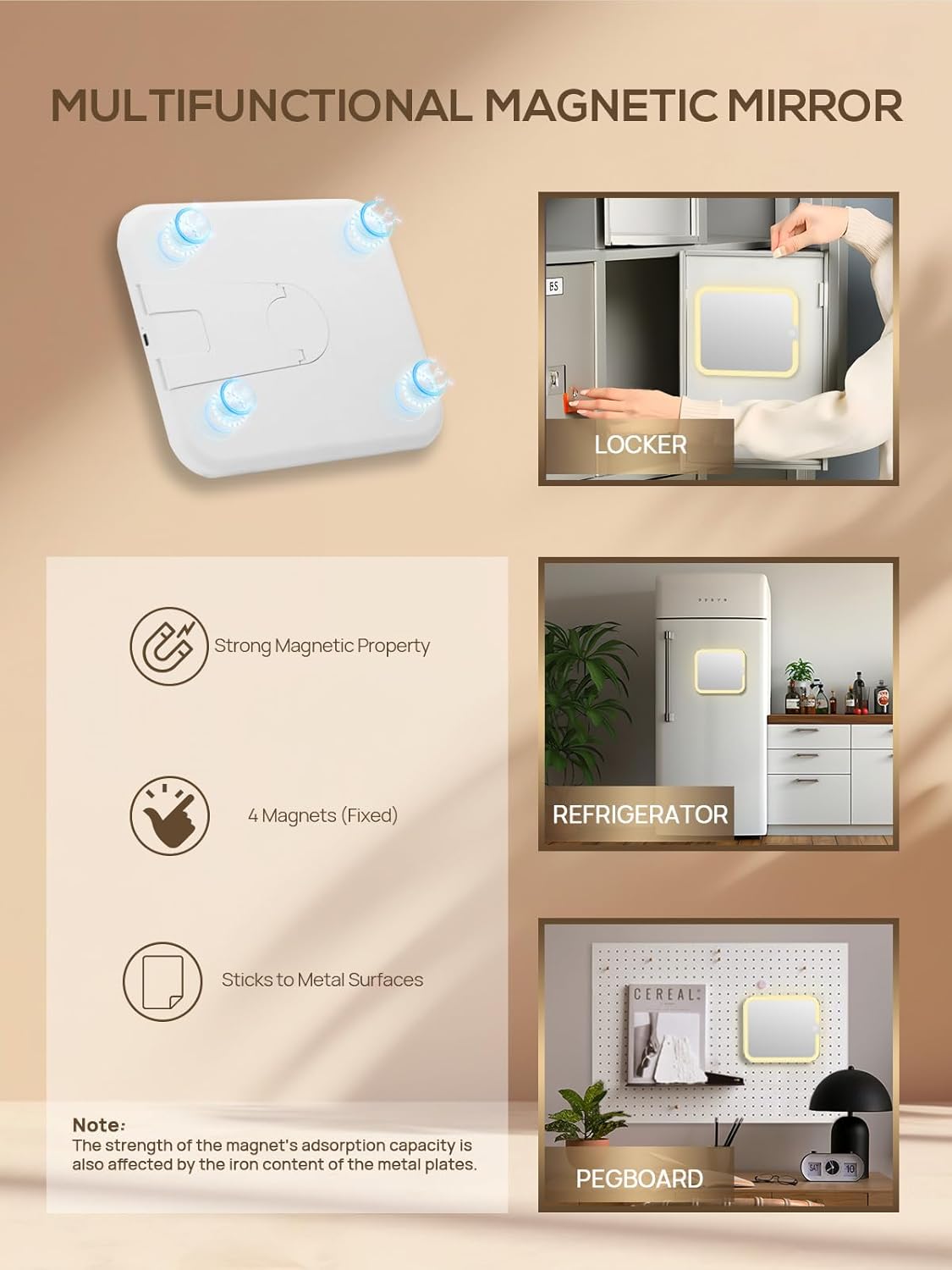 OMIRO Makeup Case, Makeup Bag with Light Up Mirror Set, Makeup Organizer Bag with Magnet Makeup Mirror for Women and Girls