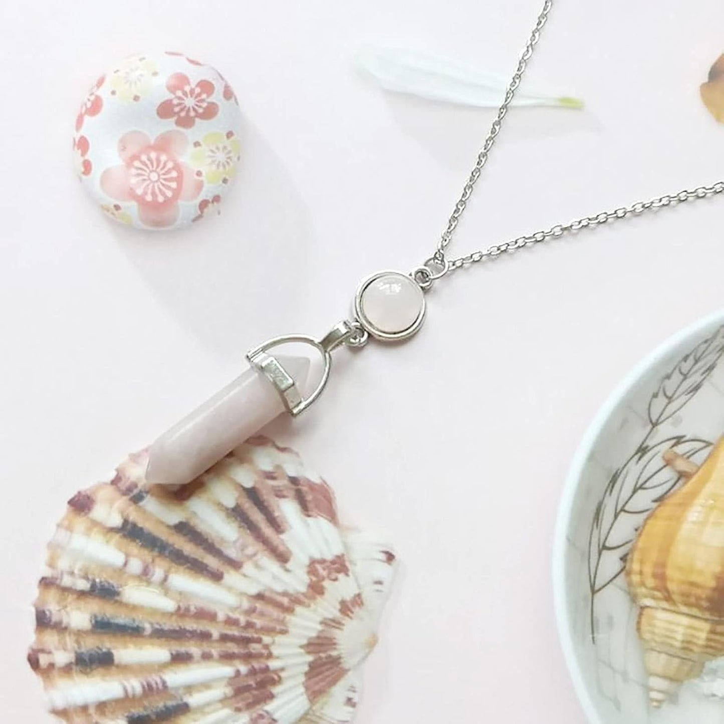 Turquoise Crystal Necklace for Women Hexagonal Healing Gemstone Spiritual Energy Pendant Necklace Jewelry for Women