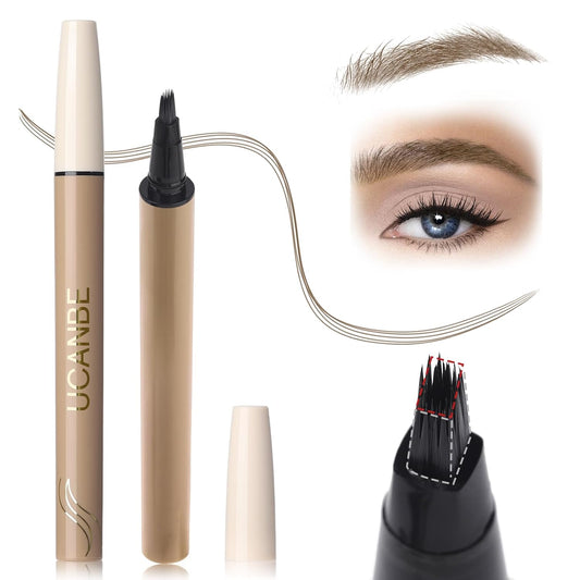 Microblading Brow-Fection Brow Eyebrow Pencil – Angled Brush Tip, Wild Natural Hair-Like Strokes, Patented Design, Long-Lasting & Smudge-Proof, for Beginners & Pros(01 Brown）