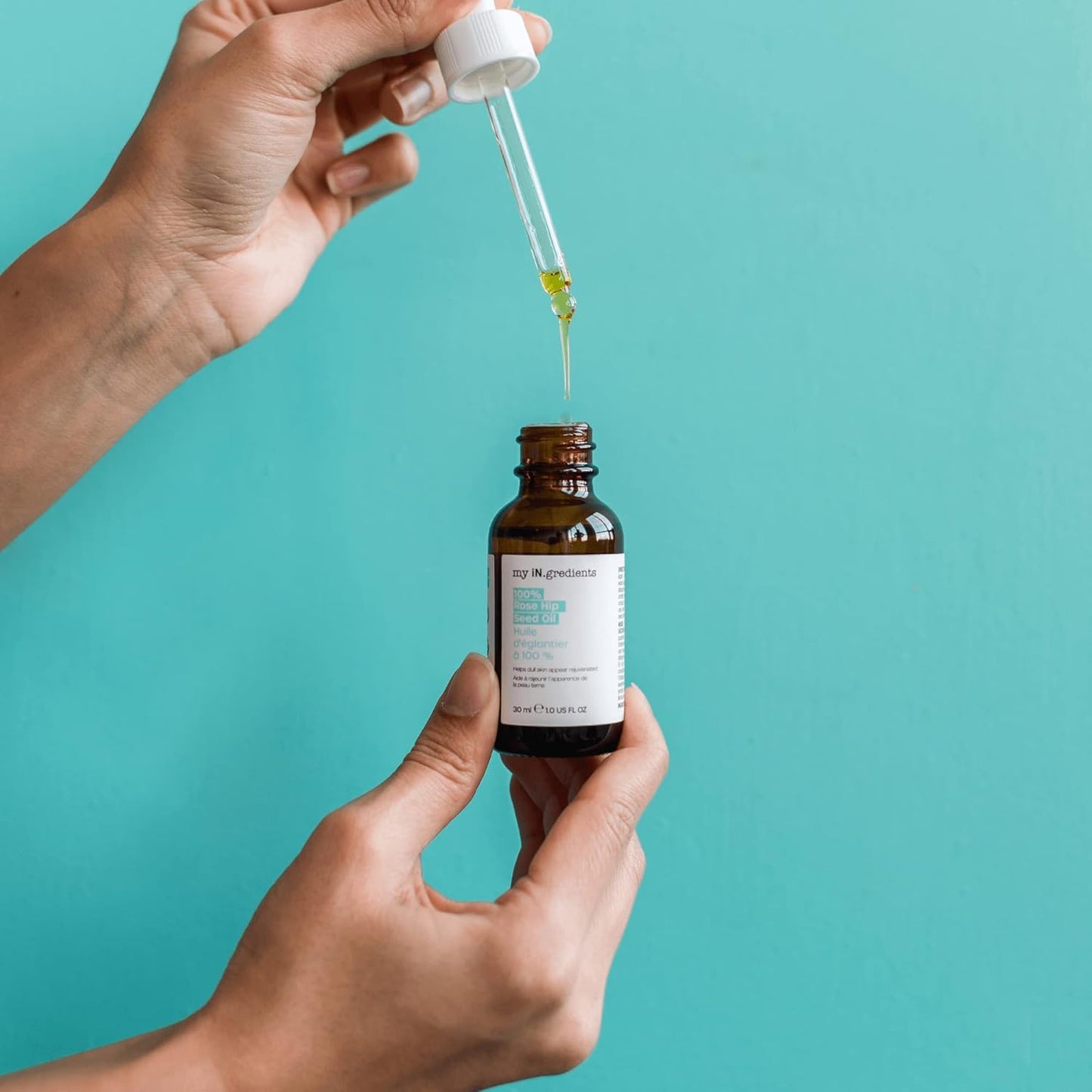 masque BAR My Ingredients 100% Rose Hip Seed Oil, Rejuvenates Dull Skin, Reduces Fine Lines, Wrinkles, Soothes Dry, Itchy Skin, Moisturizing Serum for Face & Hair, Undiluted Body Oil- 1Fl oz