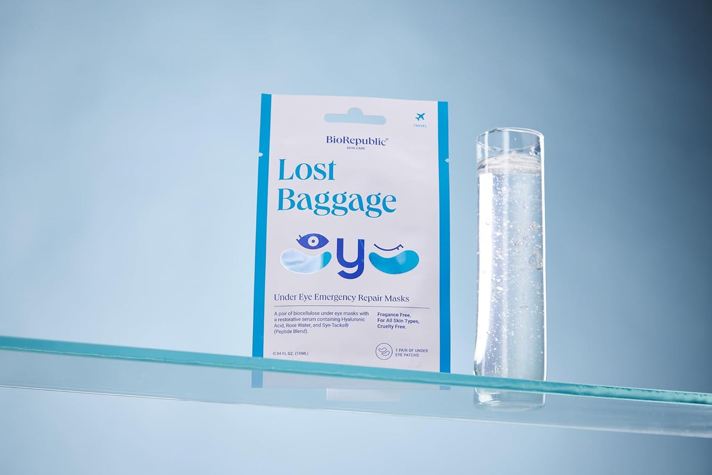 BioRepublic Lost Baggage Under Eye Emergency Repair Mask | Reduces Appearance of Lines, Bags, and Dark Circles Under Eyes | Organic Biocellulose Masks for Moisturization | Box of 10 (3)