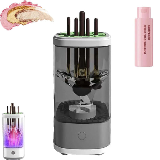 Wavearnn Electric Makeup Brush Cleaner,2025 upgrade 2-in-1 Electric Makeup Brush Automatic Cleaner,Efficient Deep Cleaning All Types Of Brushes,For All Types Of Brushes Set (Plug-in type,Black)
