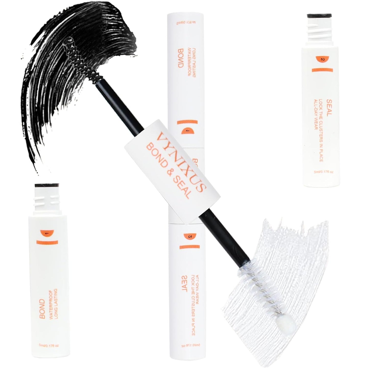 Lash Glue for Eyelash Clusters 2-IN-1 Lash Bond and Seal Waterproof Eyelash Glue DIY Lash Cluster Glue Individual Lash 72H+ DIY at Home 10ml