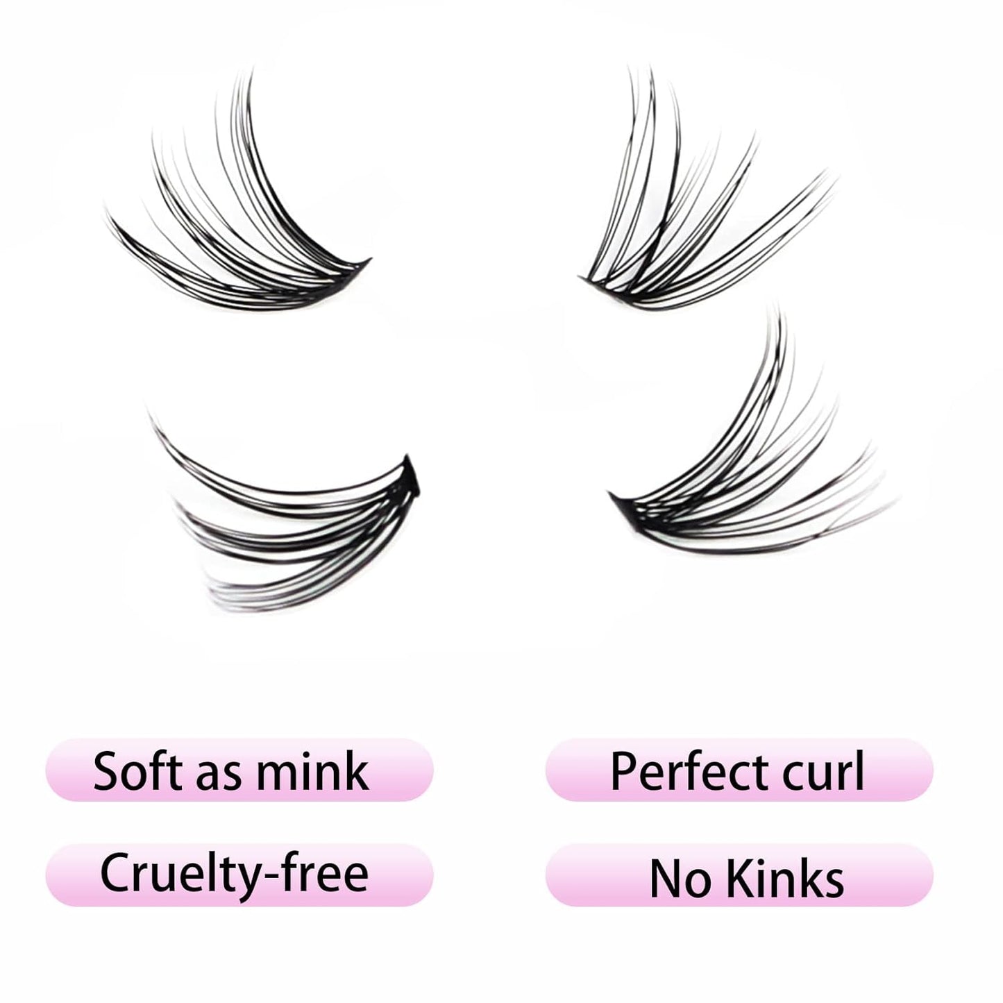 Lash Clusters LAUBESS Individual Lashes Waterproof Eyelash Clusters Mixed Tray Cluster Eyelash Extensions Soft Cluster Lashes for Beginners(30D-0.07D-16)