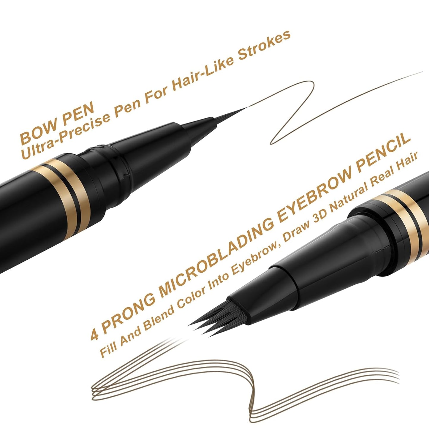 Eyebrow Pen,2-in-1 Waterproof Eyebrow Pencil with 4 Tip Microblading Brow Pen and Ultra-Precise Brow Pencil,with Dual-ended Eyebrow Brush,Eyebrow Makeup for Natural Looking - Ash Brown