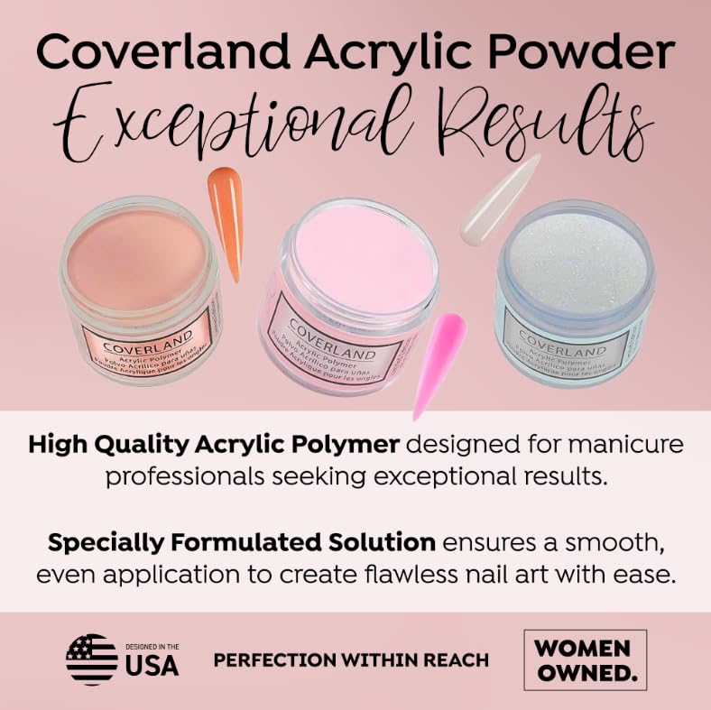 Tones Coverland Acrylic Nail Powder "Vacation Mode" - Limited Edition Acrylic Powder for Nail Design, Sculpting, and Masking Nail Bed Imperfections - Professional Acrylic Nail Supplies - (1.5 Oz)