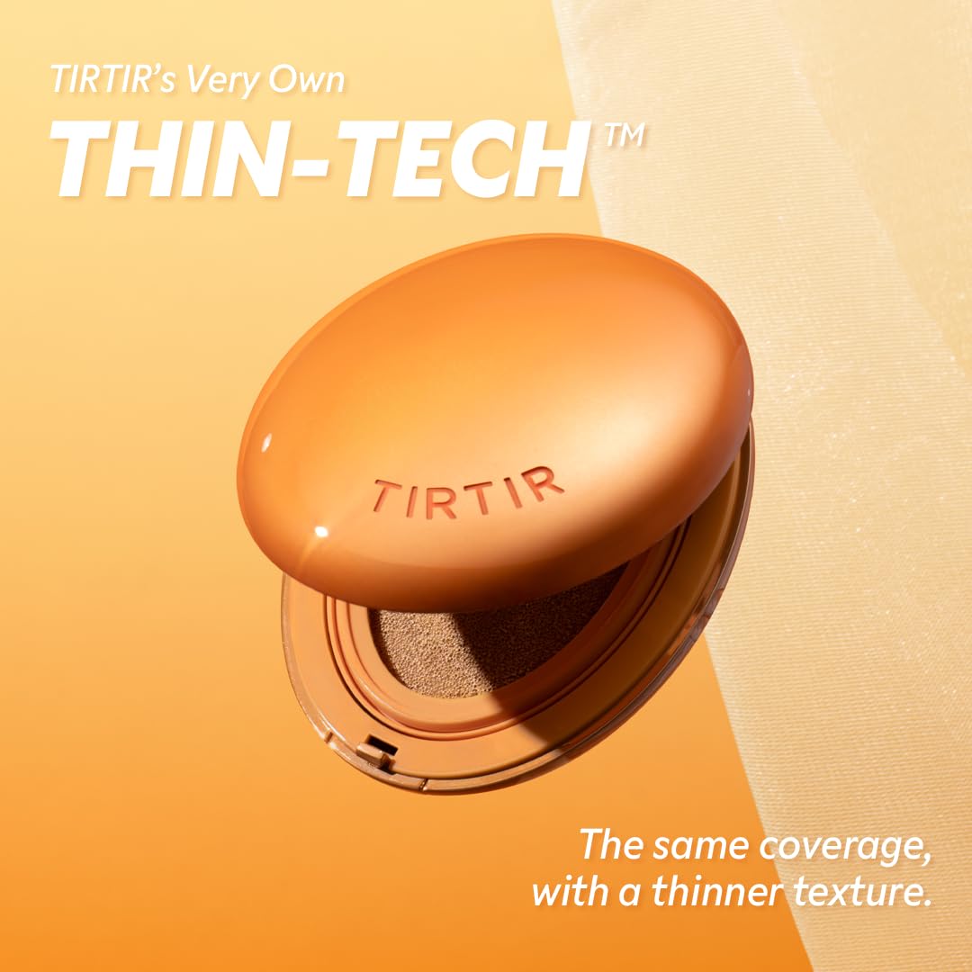 [*Mini Size*] TIRTIR Mask Fit Ai Filter Cushion Foundation | AI-Like Semi-Matte Finish - Up to 72-Hour Medium to Full Coverage Korean BB Cushion Make up Beauty, #27C Cool Beige, 0.15 Fl Oz