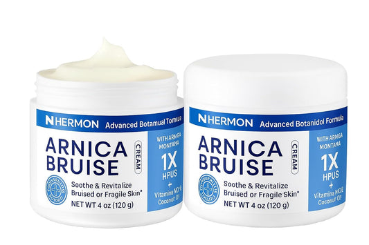 Hermon Arnica Bruise Cream Extra Strength: Fast-Acting for Bruising & Swelling on Thin Skin - High Strength Arnica Montana with Vitamins K, C & E–Hydrating Moisturizer for Face (4 oz(pack of 2))