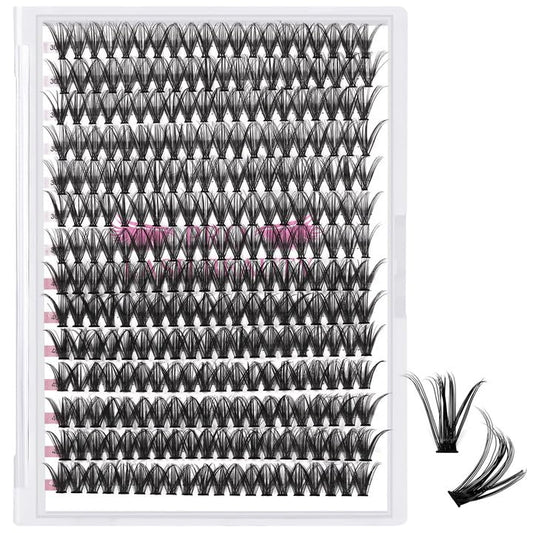 280 Pcs Individual Lashes 30D+40D Mixed Lash Clusters 14 Rows Cluster Lashes that Look Like Eyelash Extensions DIY Lash Extension Self Application At Home (30+40-C-16)