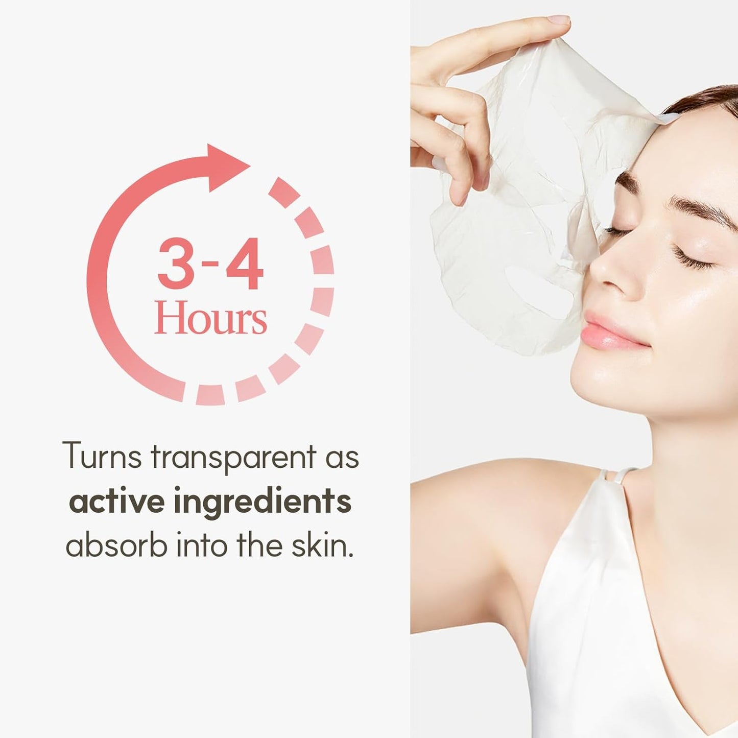 THE FACE SHOP Original Vegan Collagen Face Mask, Korean Glass Skin Essential, Peptide Hydrogel Mask for Firming & Skin Elasticity, Moisturizing, 4EA