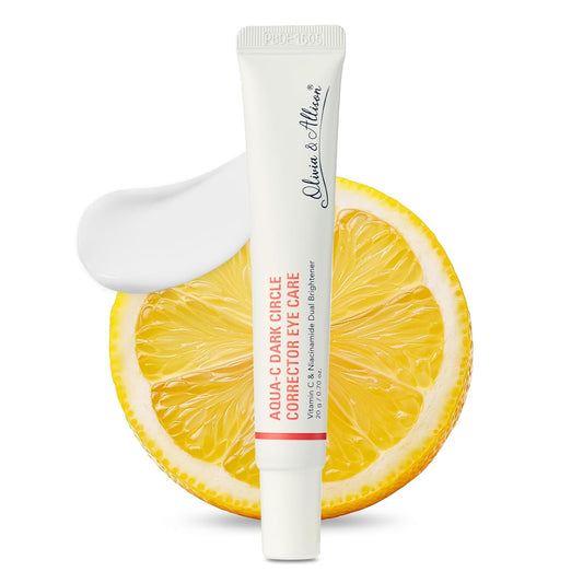 Olivia & Allison Dark Circle Corrector Eye Serum - Vitamin C, Squalane & Niacinamide for Brightening & Revitalizing (0.70 oz)