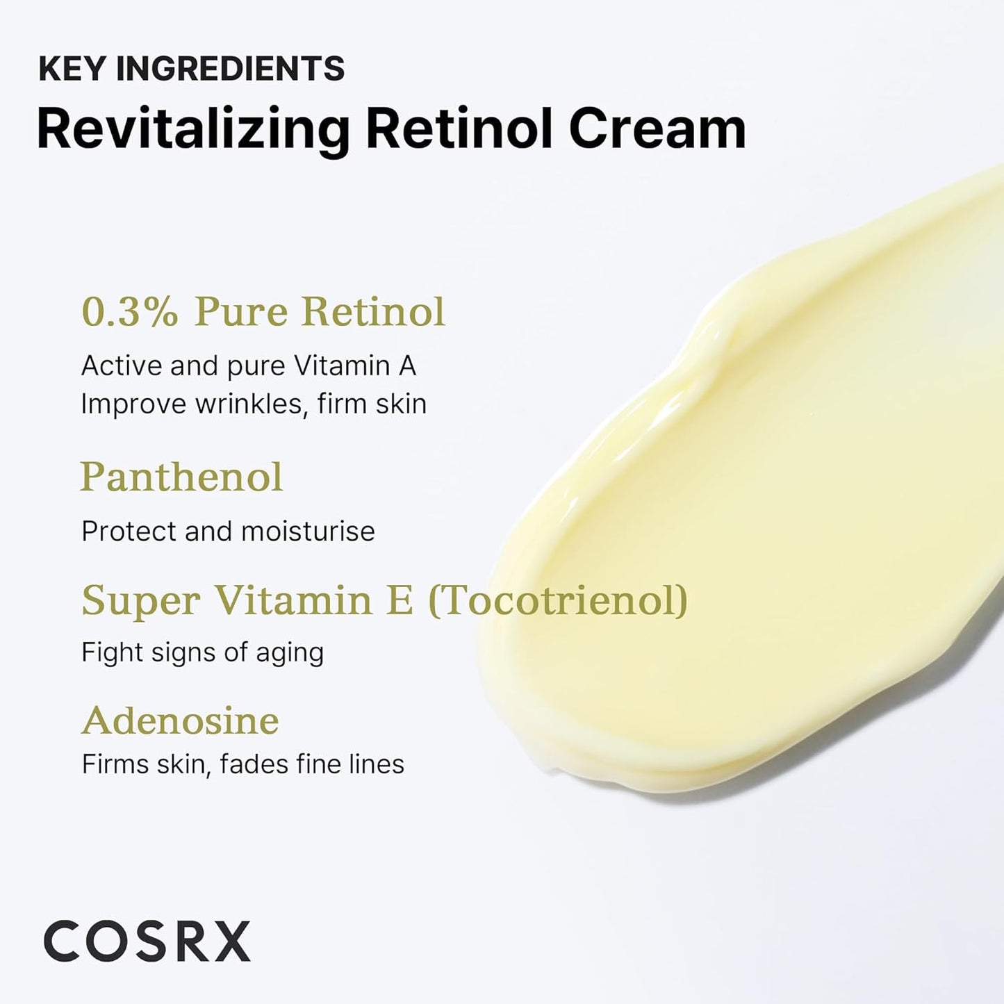 COSRX Retinol Cream, 0.67 Oz, Anti-aging Eye & Neck Cream with Retinoid Treatment to Firm Skin, Reduce Wrinkles, Fine Lines, Signs of Aging, Gentle Daily Korean Skincare (Retinol 0.3% Cream)