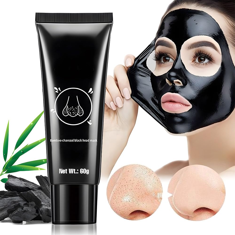 Blackhead Remover Mask, Black Activated Charcoal Face Mask Skincare Peel Off, Blackhead Peel Off Face Mask Blackheads Remover Strip Facial Mask for All Skin Types(2.1 Fl.oz)