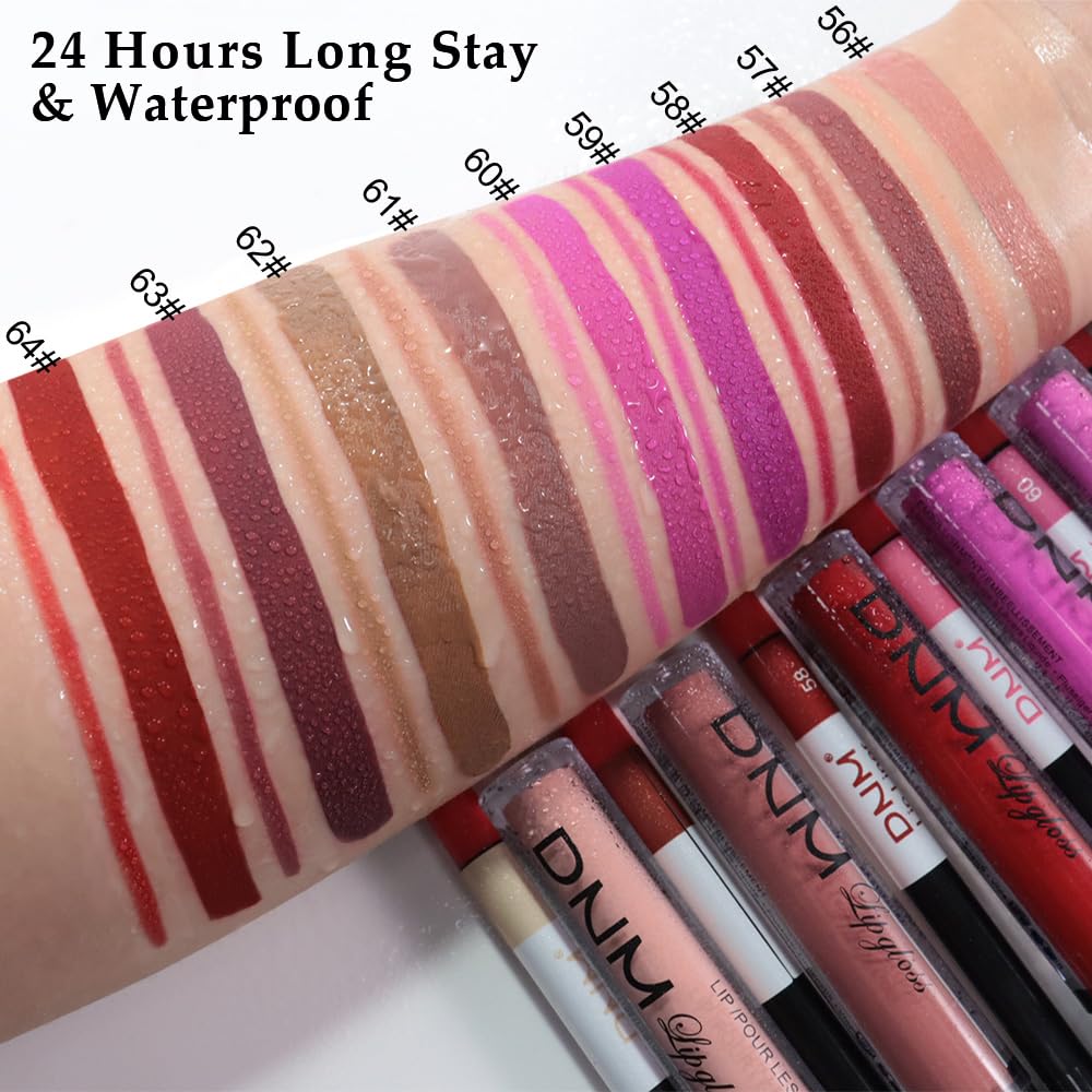 evpct 2Pcs Nuetral Nude Matte Lip Liner and Lipstick Combo Set for Women, Nude Lip Combo Set Liquid Lips Stick Gloss and Lipliner Stain Set Long Lasting Waterproof, Lips Makeup Pack 24 Hours originale
