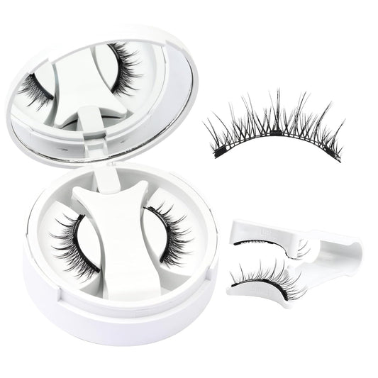 Losha Magnetic Eyelashes with Applicator Reusable No Glue Needed Magnetic Lashes Natural Look 1 Pair Wispy False Eyelashes without Eyeliner (Magical)