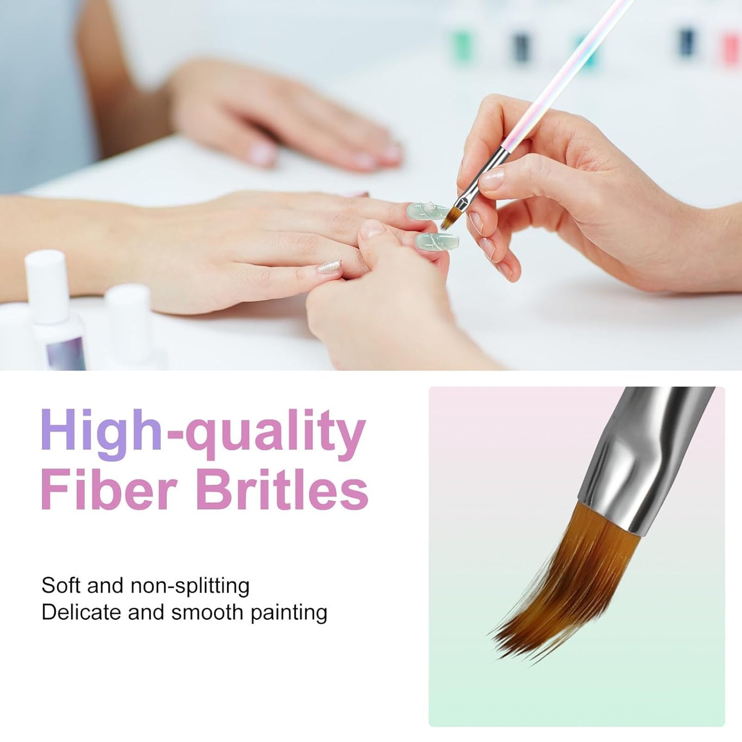 Artdone 12 PCS Nail Art Brushes Set Nail Art Liner Brush and Nail Dotting Pen Gel Polish Painting Tools For Nail Art Design Include Extension Gel Nail Brush And Arylic Nails