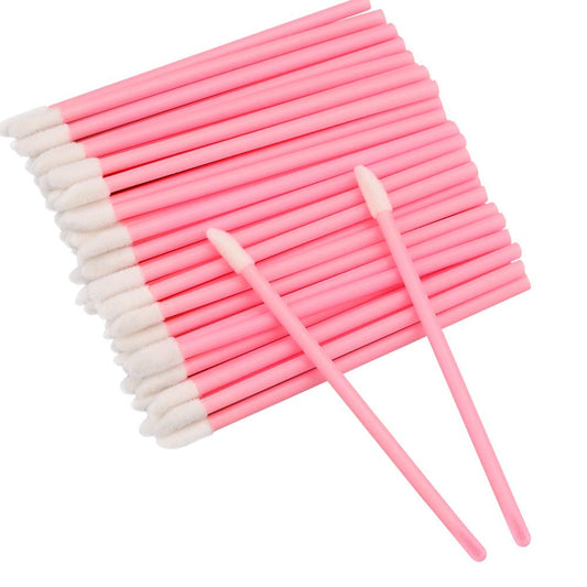 100PCS Lip Gloss Applicators, Disposable Lip Brushes Lip Gloss Applicators Lipstick Gloss Wands Applicator Perfect Makeup Tool Kits (Baby Pink)