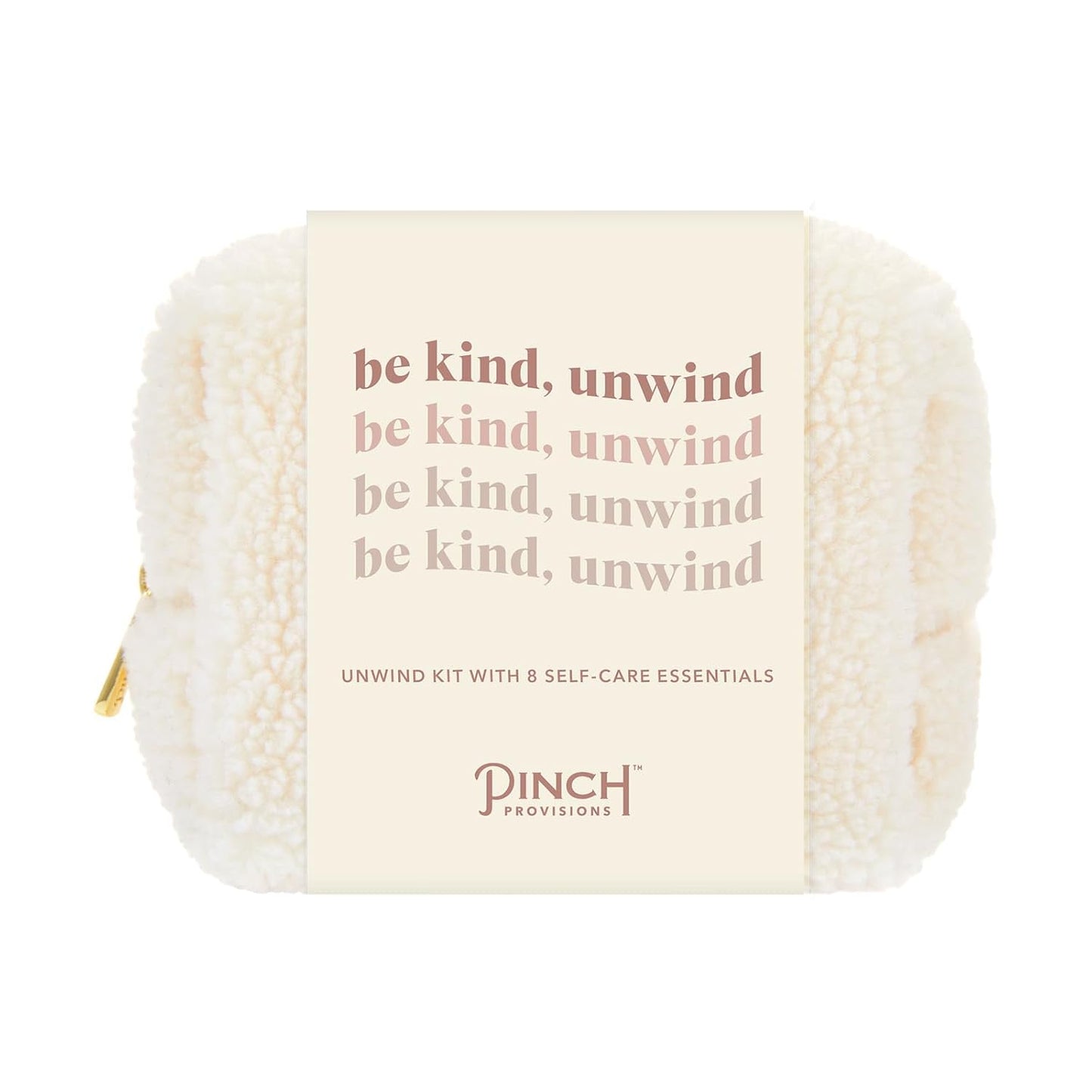 Pinch Provisions Be Kind UnWind Kit, Includes 8 Luxury Self Care and Spa Beauty Essentials, Perfect for Birthday Present, Self-Care Nights, Bachelorette, Christmas or Slumber Party Gift