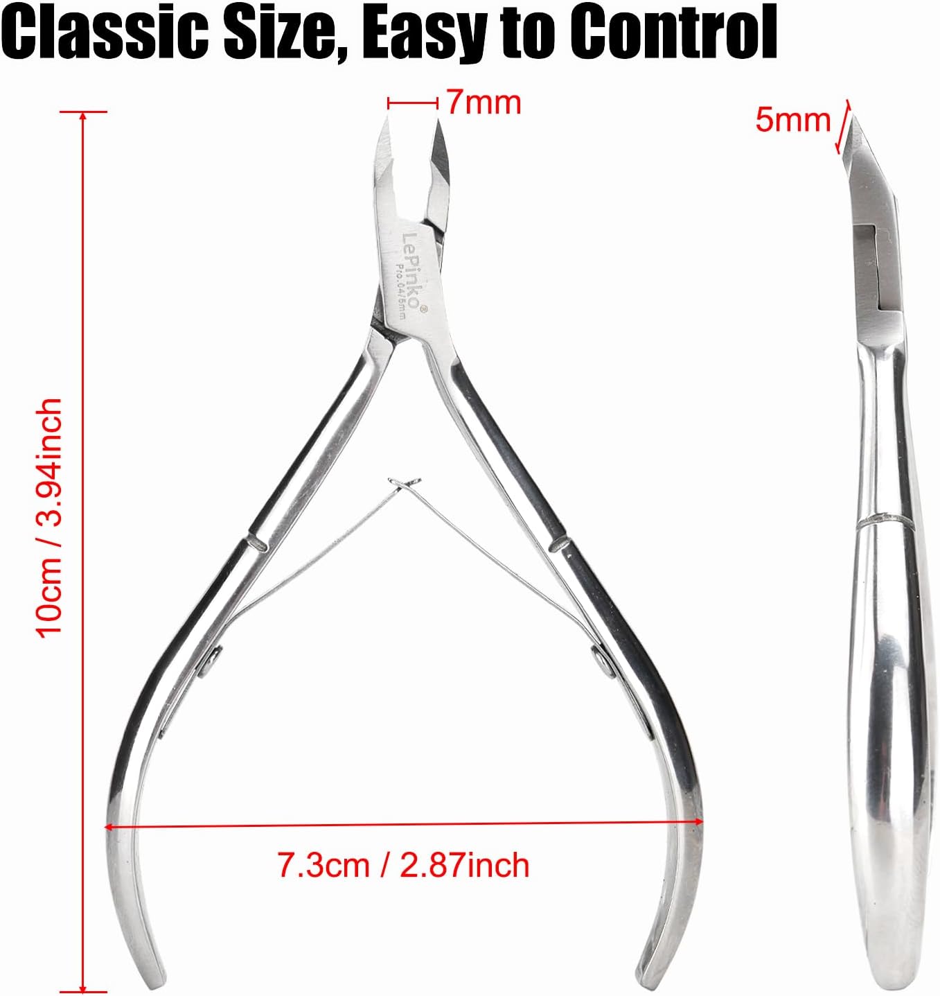 LePinko 4 Packs Upgraded Cuticle Trimmer kit, Sharp Dead Skin Clipper, Labor-saving Cuticula Remover for Fingernail Toenail, Manicure Pedicure Tool for Women Men, 5mm Jaw