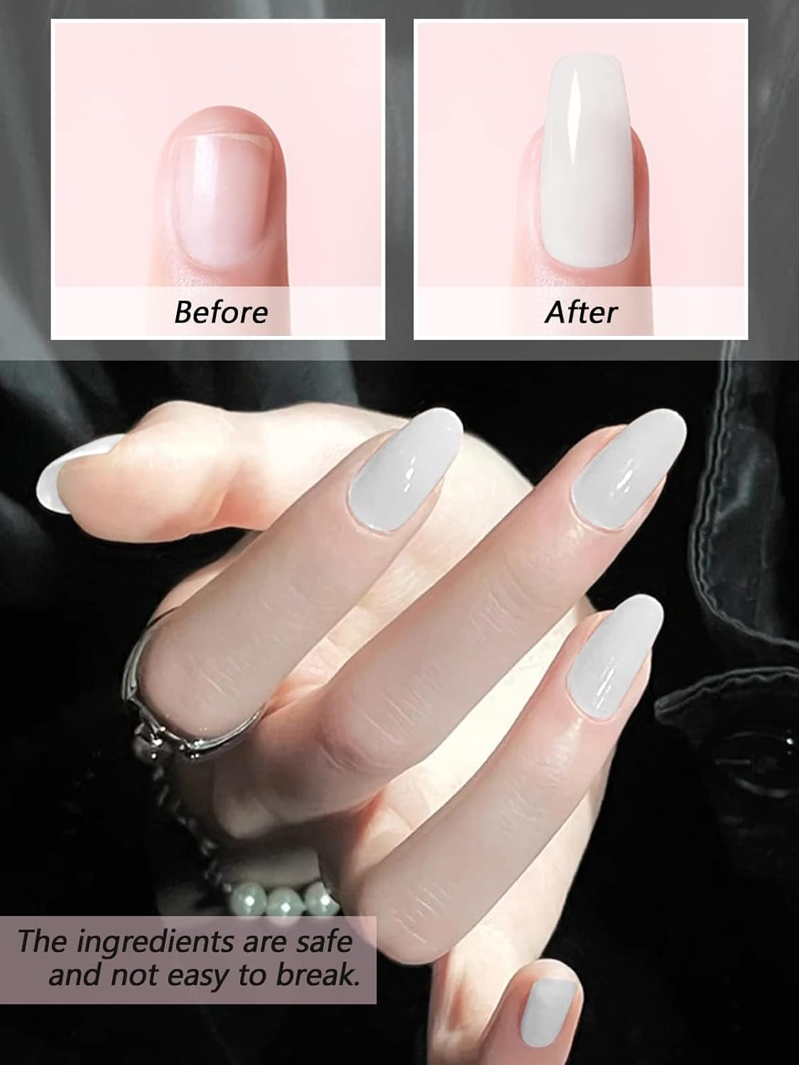 EBANKU Acrylic Powder Professional White Acrylic Nail Powder Long Lasting for 3D Fingernail Carving & Nail Extensions, Milk White Acrylic Powder, No Nail Lamp Needed, 120g/4.23oz Big Capacity