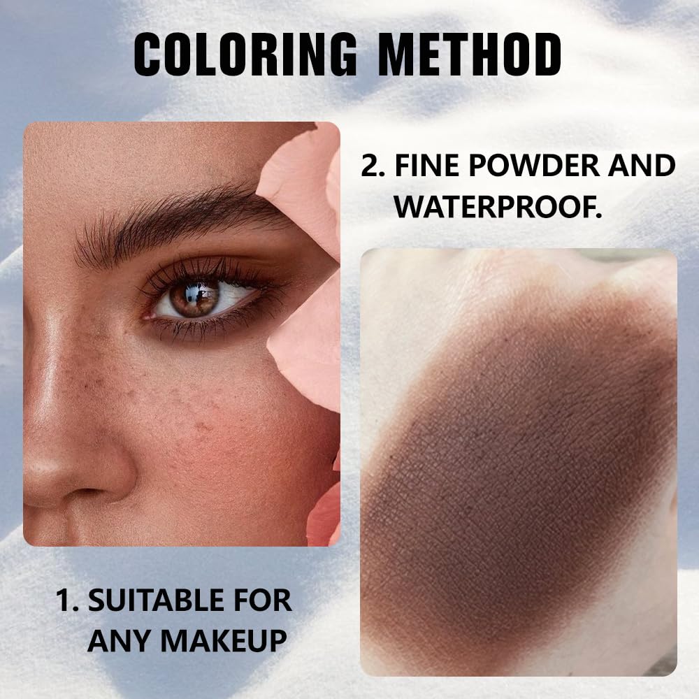 Kaely Pressed Single Eyeshadow Makeup, Coffee Matte Highly Pigmented Monochrome Eye Shadow Palette, Waterproof Neutral Powder Mini Eyeshadow, sombras para ojos, Lightweight Blendable, 09