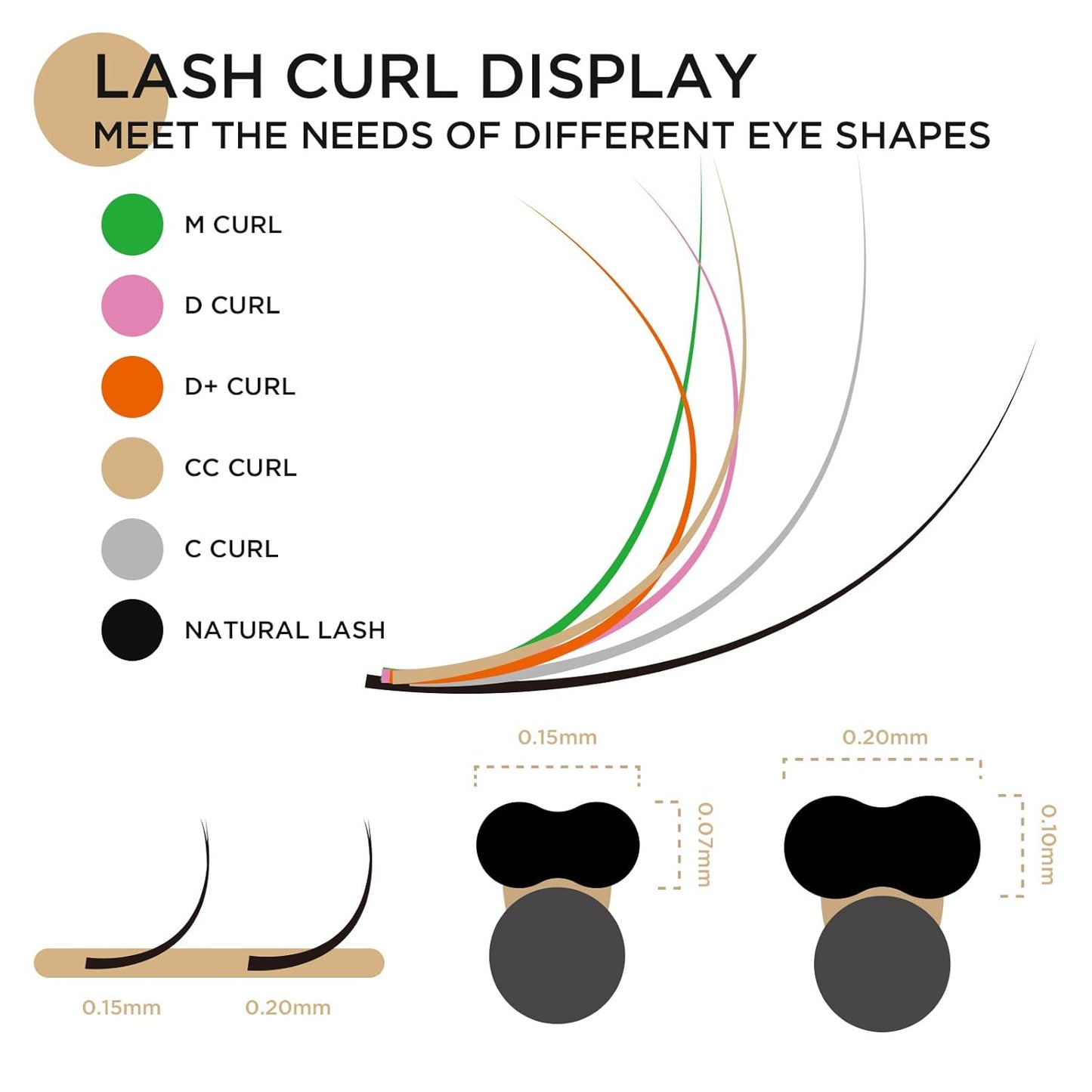 LASHVIEW Eyelash Extensions,Ellipse Flat Eyelash Extensions 0.20mm D Curl 8-15mm Mixed Tray, Black,Individual Lashes,Super Matte Extremely Soft Professional Salon Use