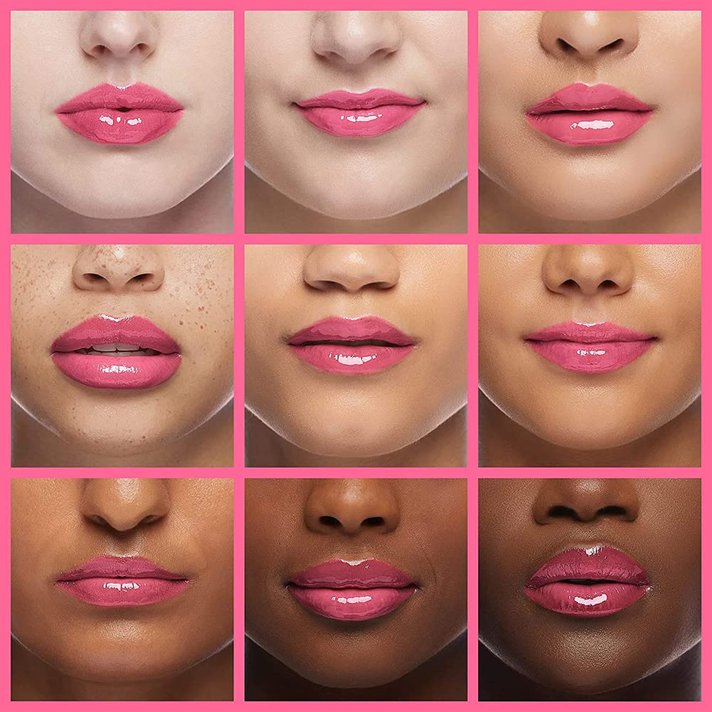 2PCS Hydrating Lip Glow Oil, Lip Oil Gloss Transparent Toot Tinted Nourishing Long Lasting Repairing Lightening Lip Lines (RASPBERRY) 0.2 OZ