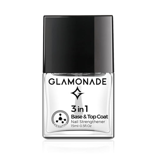 Base Top Coat Nail Polish: 3 in 1 Clear Quick Dry Nail Polish Nail Strengthener and Growth Hardener for Nail Treatment Repair Damaged Nail Care 0.5 fl oz