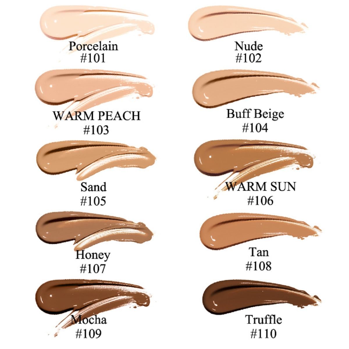 2Pack PHOERA Foundation,Flawless Soft Matte Liquid Foundation Oil Control Concealer Waterproof 24 Hour Foundation Makeup。 (109-Mocha)