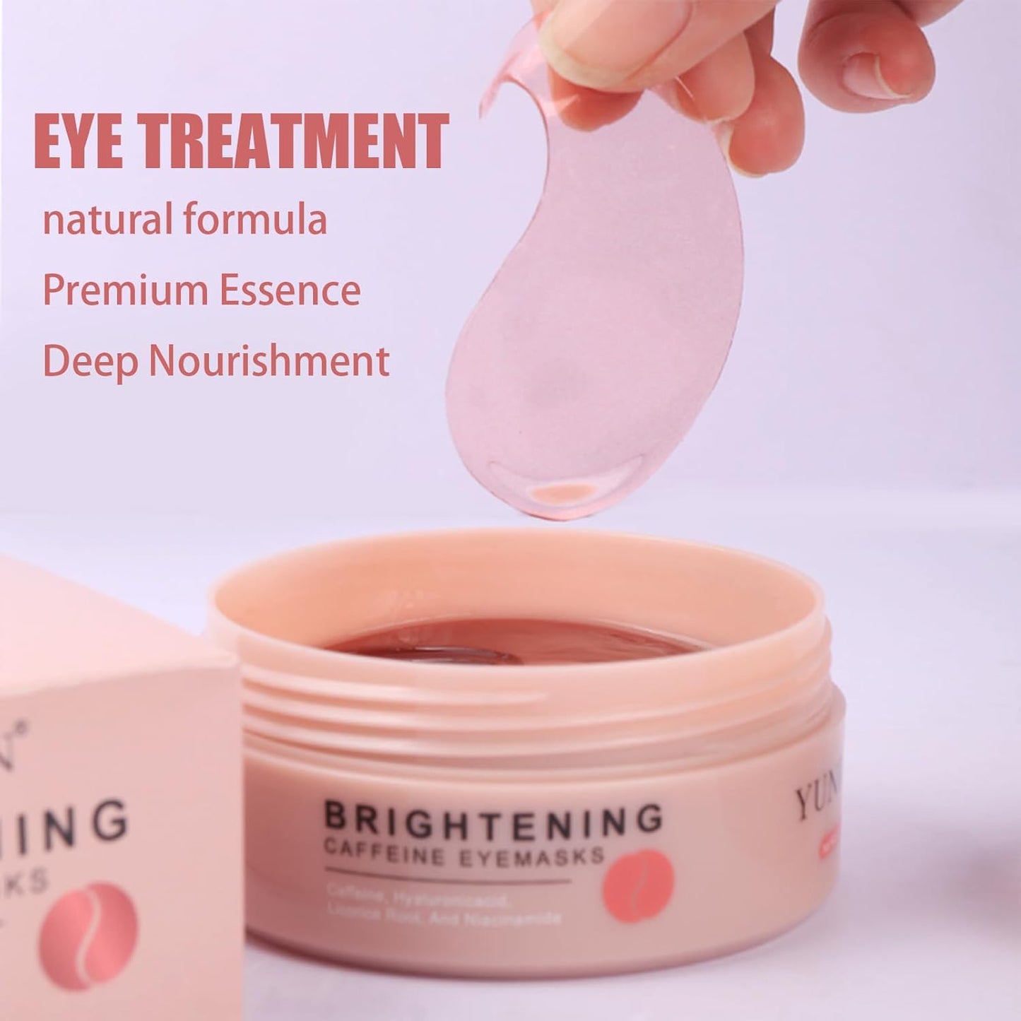 Brightening Eye Mask - Hyaluronic Acid Eye Mask with Caffeine,under Eye Patches for Puffy Eyes and Dark Circles - 60 eye patches to minimize wrinkles and eliminate ，under eye care (1pcs)