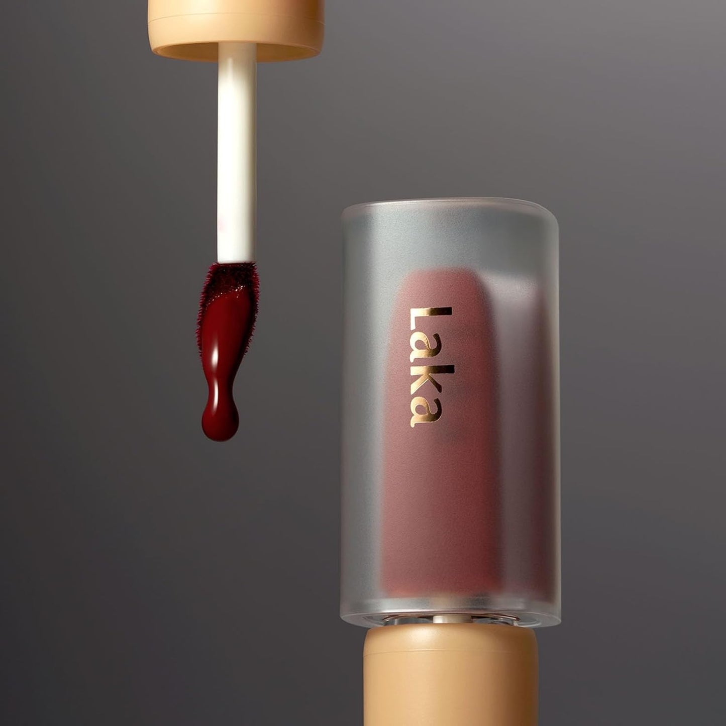 Laka Fruity Glam Tint, 4.5g/0.15 oz., Glowing Lip Stain with Wide Color Spectrum, Hydrating & Lightweight Texture, Long-Lasting Bold Stain, Non-Sticky, Vegan, K-Beauty (#108 Salty)
