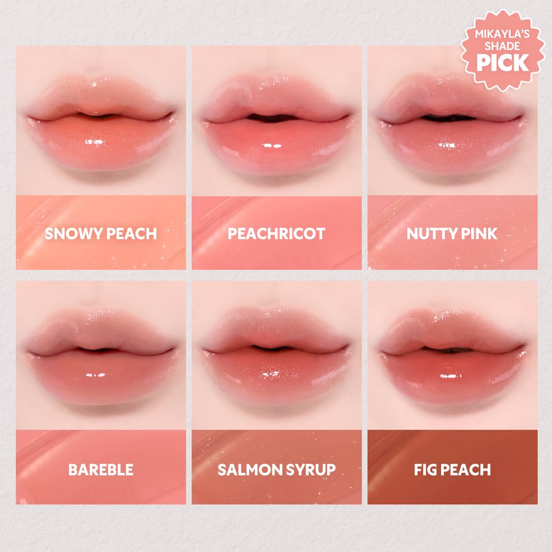 TIRTIR [*Mini Size Waterism Tinted Lip Gloss #14 Rose Bell, 0.06 Fl Oz – Kiss Ready Lipgloss, 12H Long Lasting Non Sticky Natural Tinted Glow Korean Multiuse Cheek and Lip Tint for Women gift