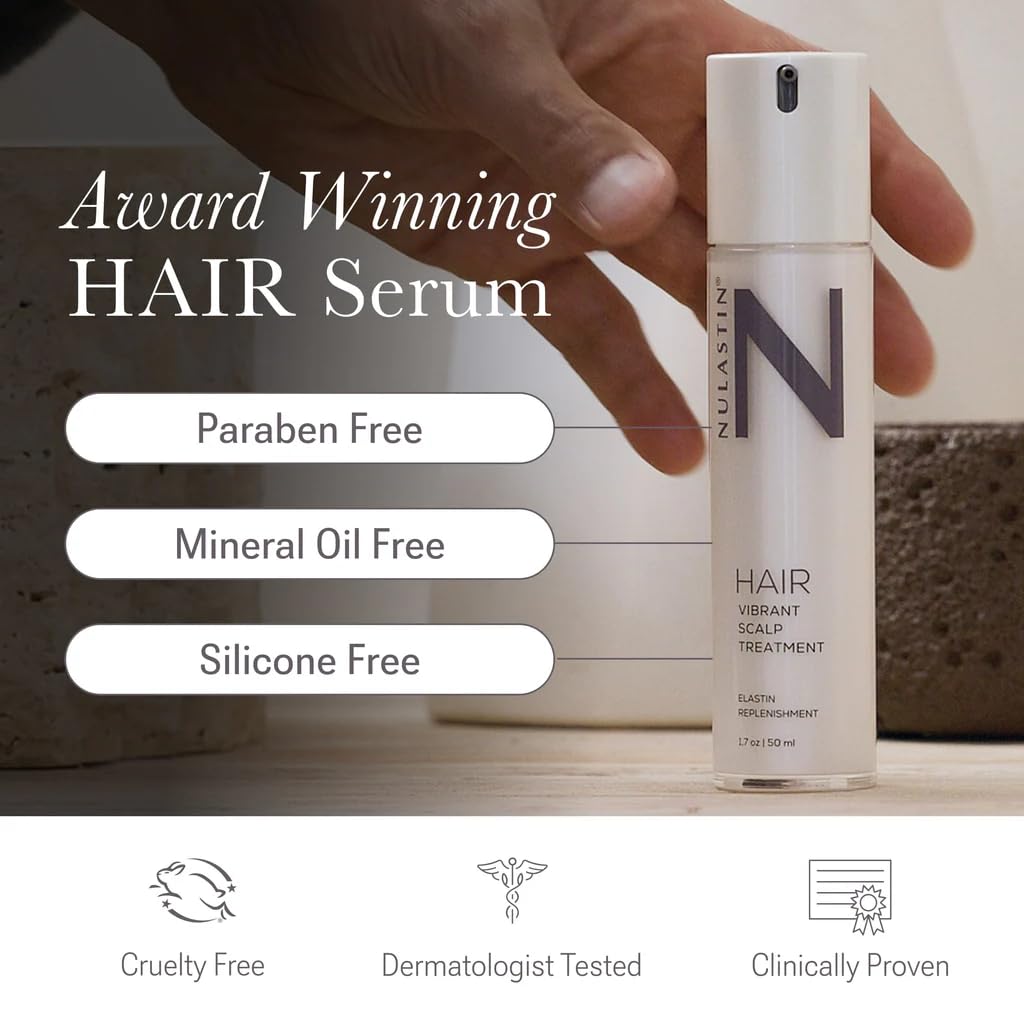NULASTIN Hair Serum - HAIR Vibrant Scalp Treatment - Promote Scalp Care & Thicker Looking Volume in Thinning Hair - With Keratin & Peptides to Help Minimize Visible Shedding (1.7 Oz)