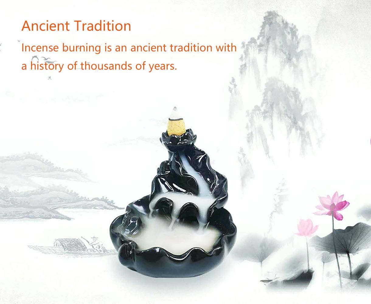 600 pcs Backflow Incense Cones for Waterfall Natural Scents for Incense Waterfall Burner
