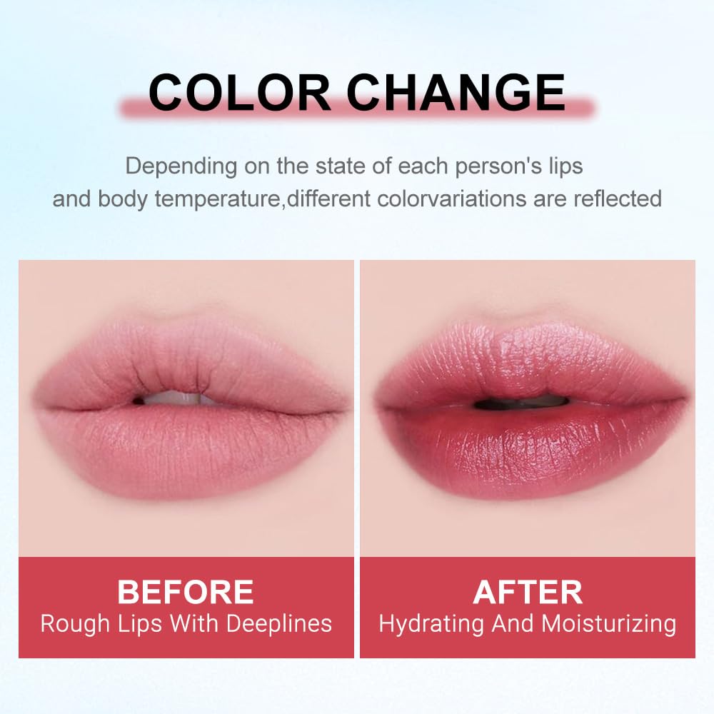 Jelly Color Changing Lipstick Queen,Mood Moisturizer Long Lasting Lip Care Lip Balm Magic Waterproof Lip Gloss Glossly Makeup Lipstick Set for Women (2pc 07#)