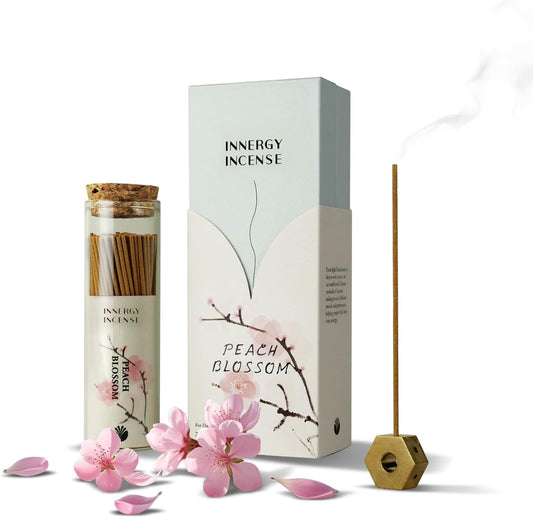 Romance & Calm - Innergy Peach Blossom Incense Sticks, Natural Floral Blend for Self-Love, 150 Sticks