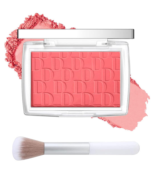 Powder Blush Palette, Matte Powder Makeup Blush for Cheeks, Natural Glow Face Blush Contour Palette, Lightweight, Smooth, High Impact Buildable Color, Long-lasting All-Day Face Enhancing -#Cherry
