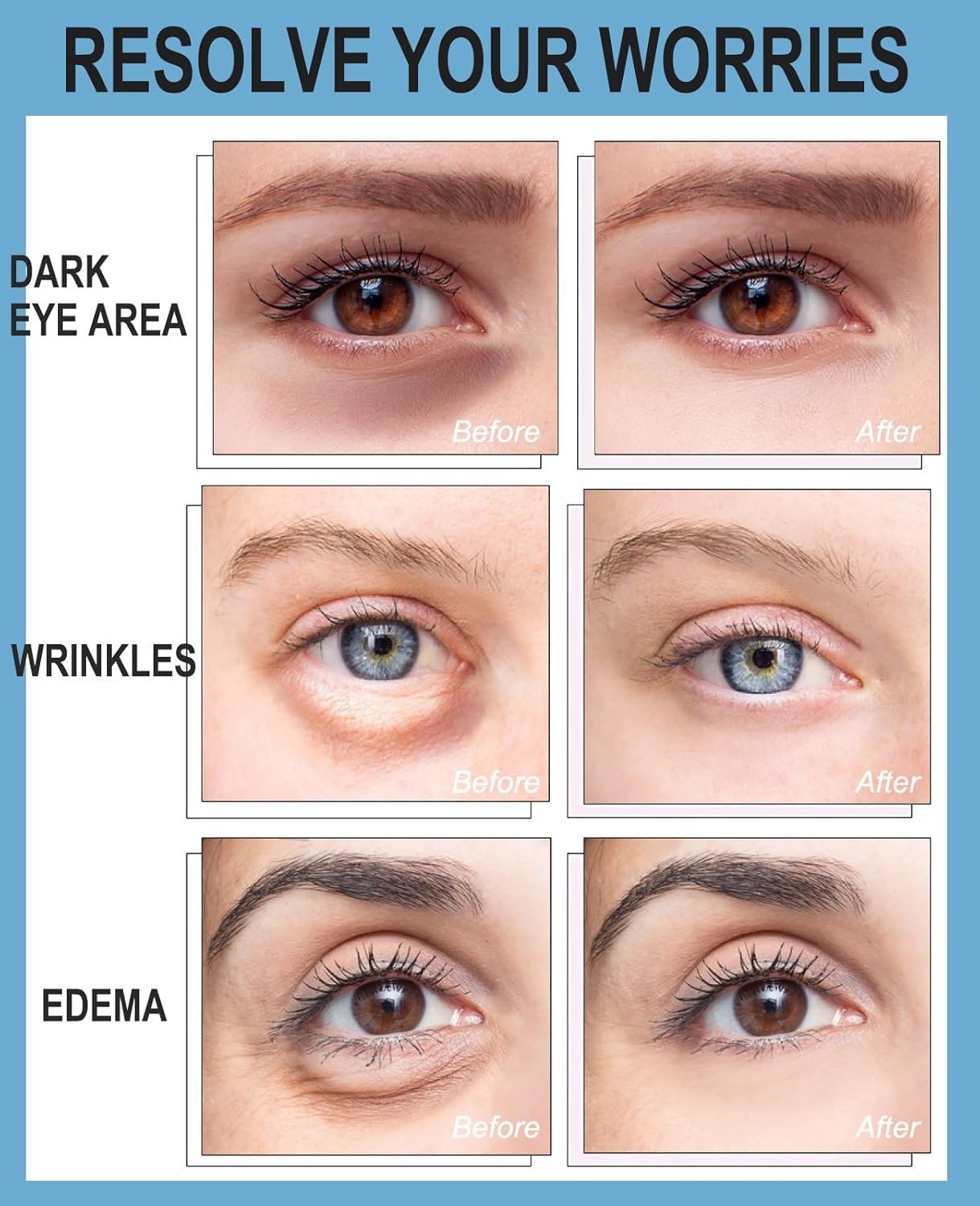 Collagen Eye Pads for Puffy Eyes and Dark Circles, Under Eye Patches for Puffy Eyes, Under Eye Masks Skincare Black color