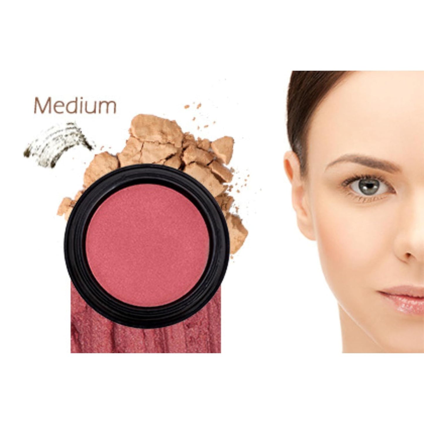 Gabriel Cosmetics About Face Set- Dual Powder Foundation (Medium Beige), 3-in-1 Multi Pot (Dahlia), Mascara (Black) and Gabriel Makeup Bag (Medium Beige SET)