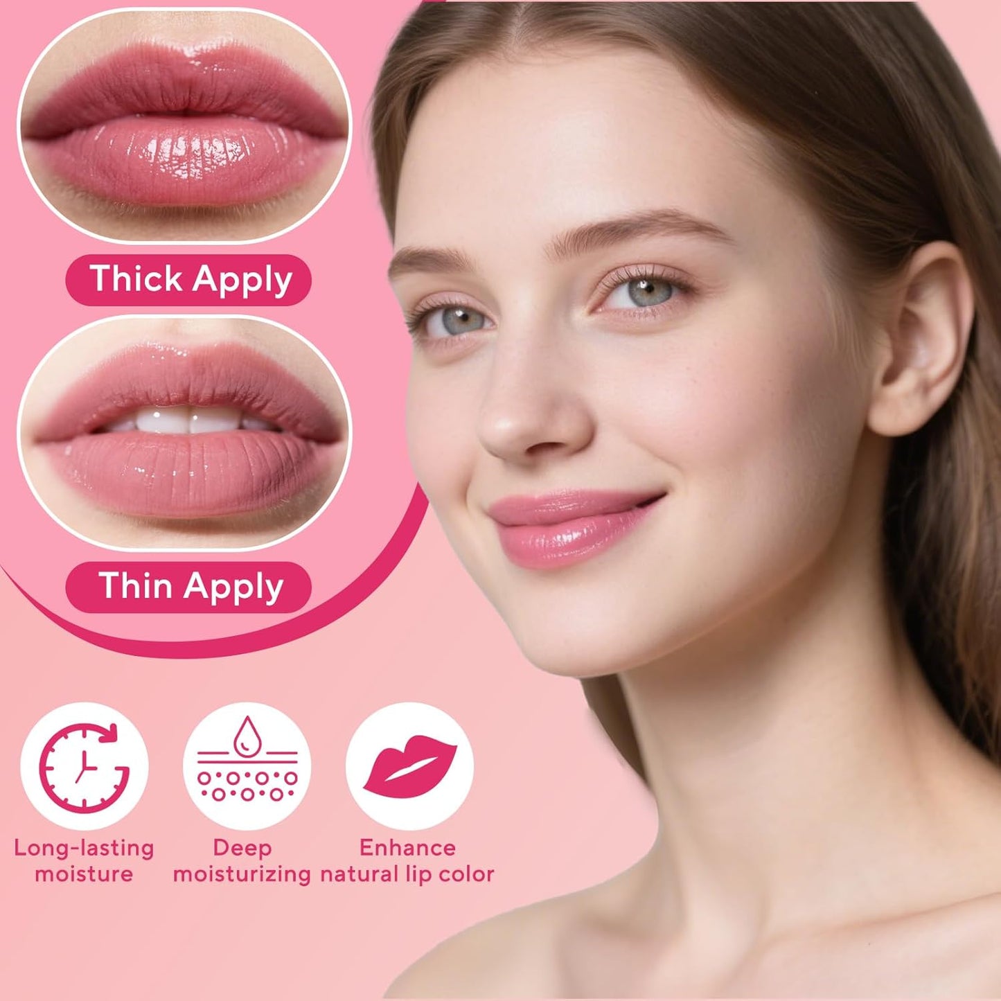 Honey Lipstick Tinted Lip Balm, Sheer Lightweight Lip Stain for All Skin Tones, Moisturizing Nourishing Lipstick for Women All Skin Tones, a Hint of Natural Cherry Tint, Pink Honey