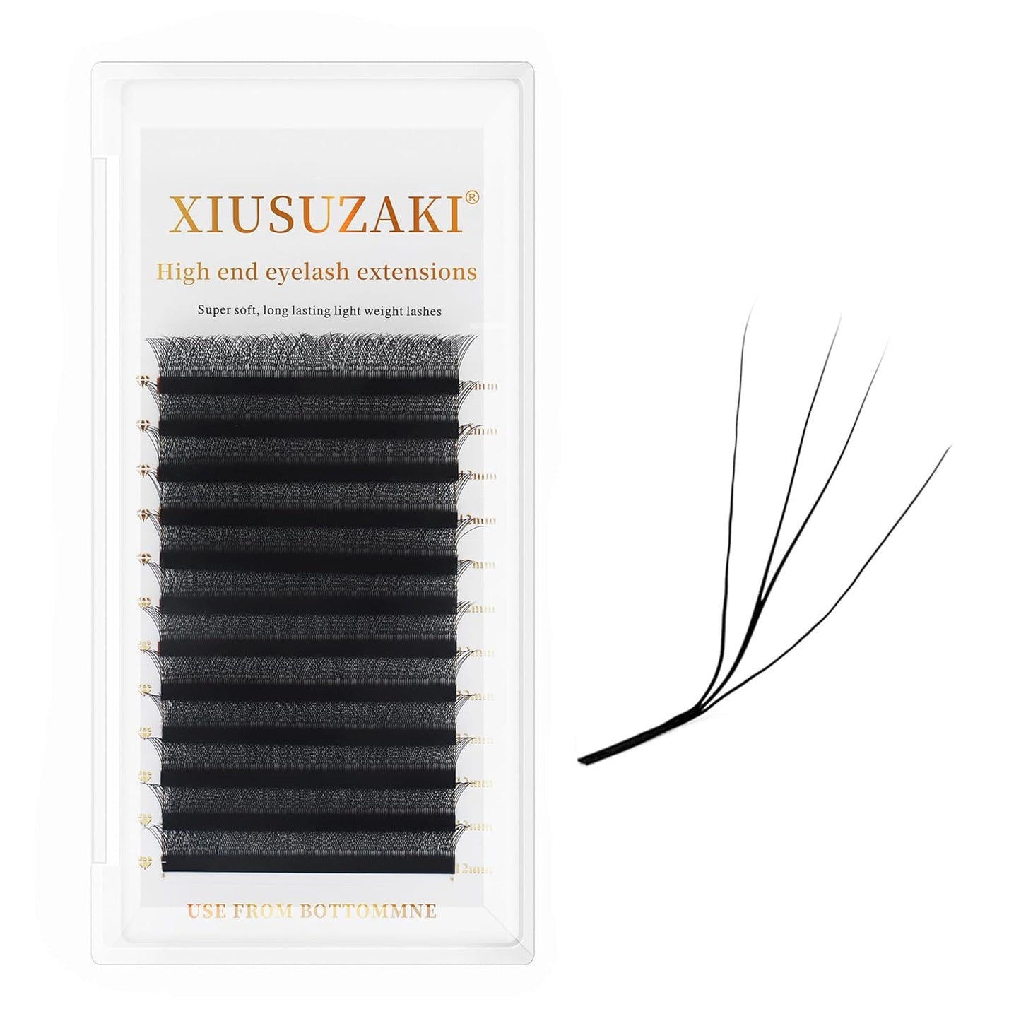 W Lash Extensions 4D Eyelash Extensions W Shape 0.07mm Thickness L Curl 11mm Premade Fans W Lashes Individual Lashes Matte Black 12 Rows False Eyelashes Volume Lashes(W-4D-0.07-L,11mm)