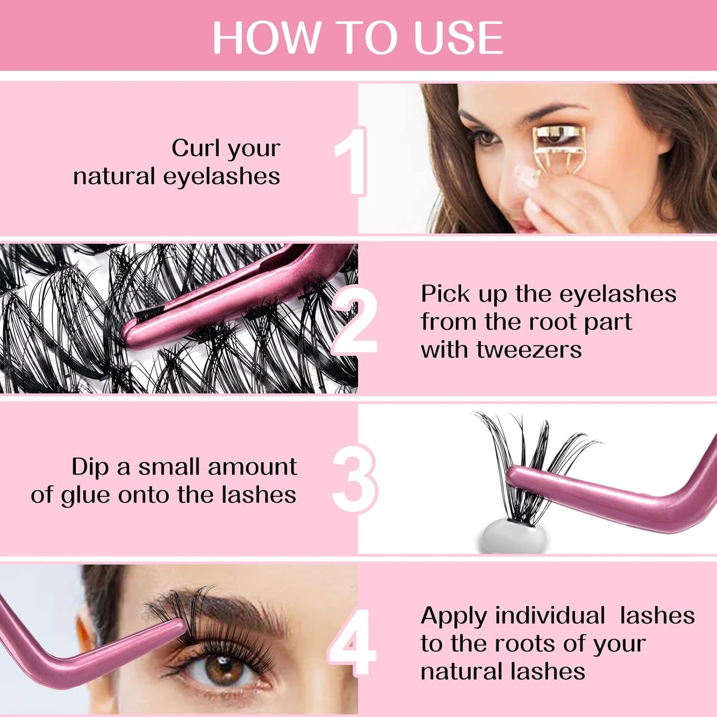 280 Pcs Individual Lashes 40D-C-0.07-10 Cluster Lashes C D Curl Wispy Lashes Bottom Lashes DIY Lashes At Home（40D-C-0.07-10）