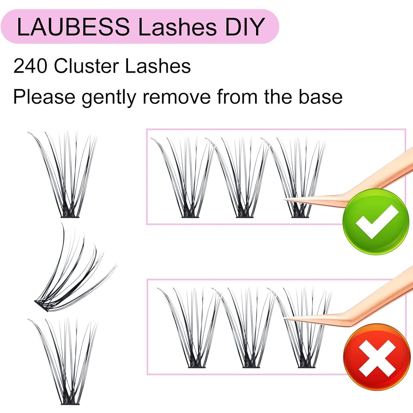 Eyelash Clusters LAUBESS Lash Clusters Individual Lashes Cluster Eyelash Extensions DIY at Home Waterproof Cluster Lashes (10D/20D-D-Mix9-16)