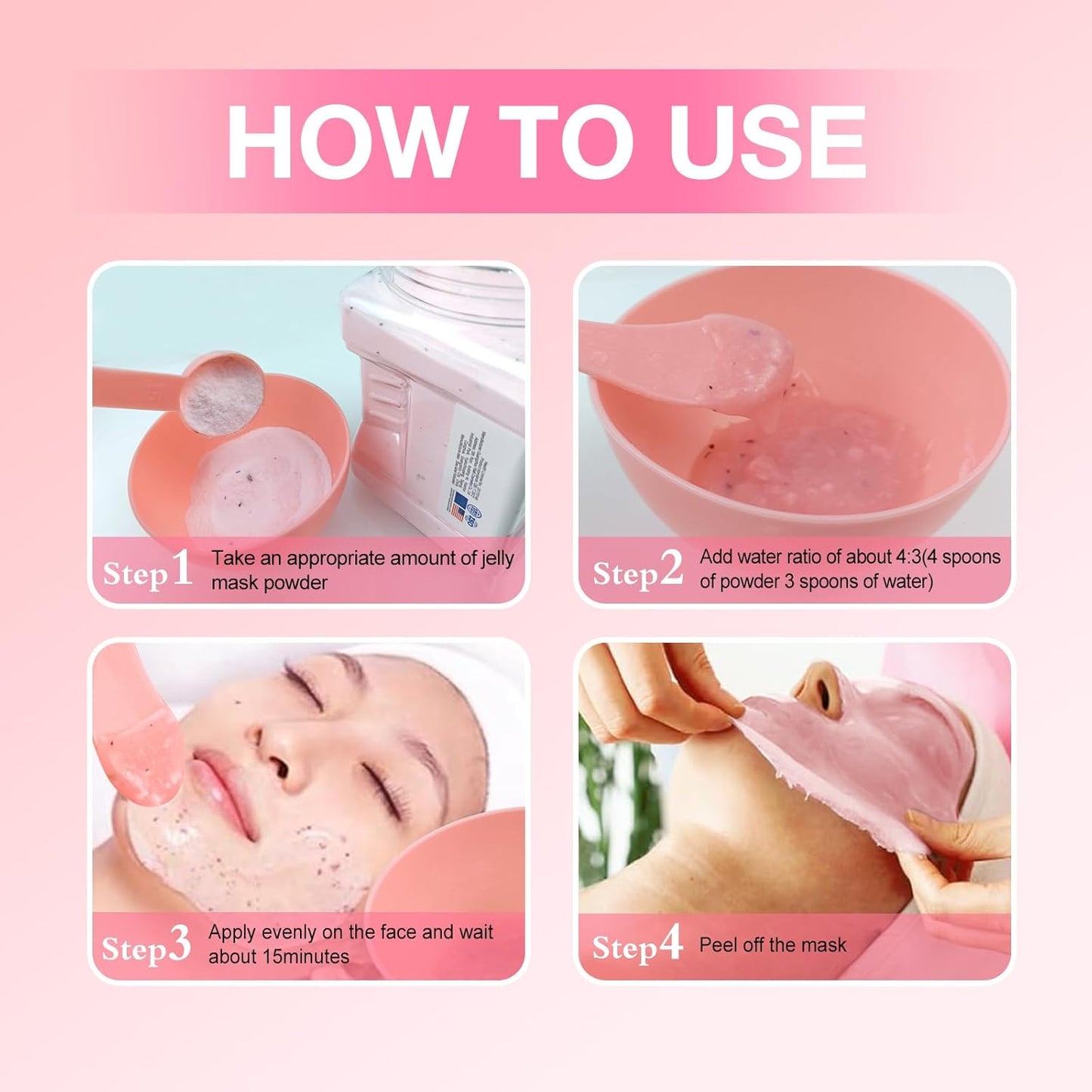 Jelly Mask for Facials Professional, Hydrating & Moisturizing Peel-Off Natural Gel Face Mask SkinCare, Professional Spa Use Jelly Face Masks, Deep Hydration & Glow 23 Fl Oz (6 Jar)