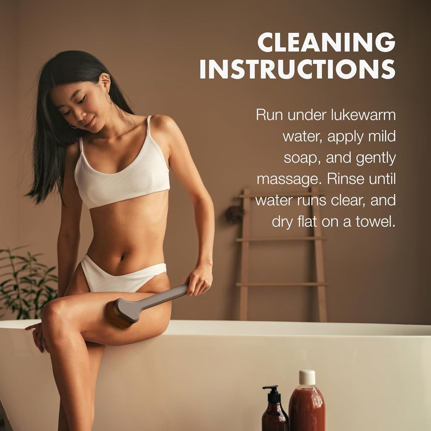 SONN Self Tanner Brushes - Body and Face Kabuki Brush Applicator for Fake Tan, Lotion, Makeup, and Sunscreen, Back Applicator for Sunless Tanner and cream (Body Brush)