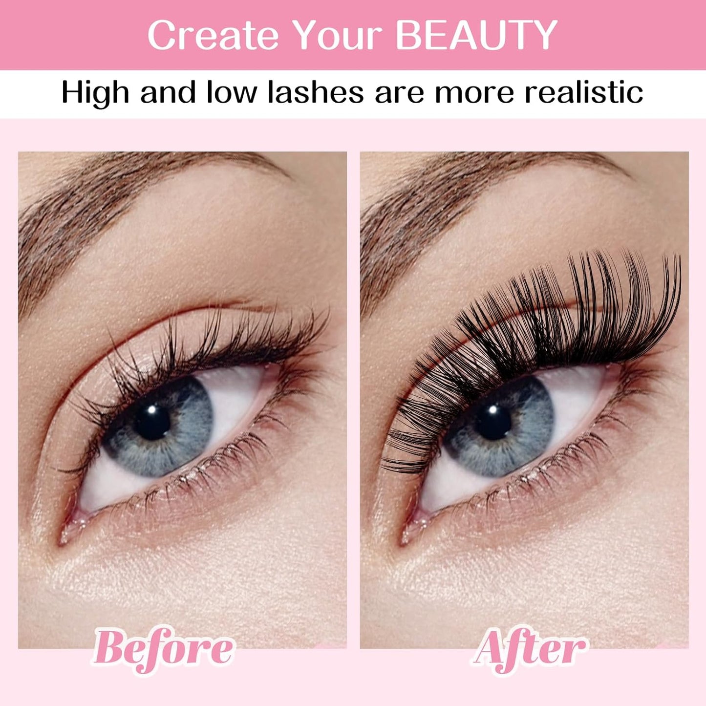 280 Pcs Individual Lashes 30D+40D Mixed Lash Clusters 14 Rows Cluster Lashes that Look Like Eyelash Extensions DIY Lash Extension Self Application At Home (30+40-D-14-20mix)
