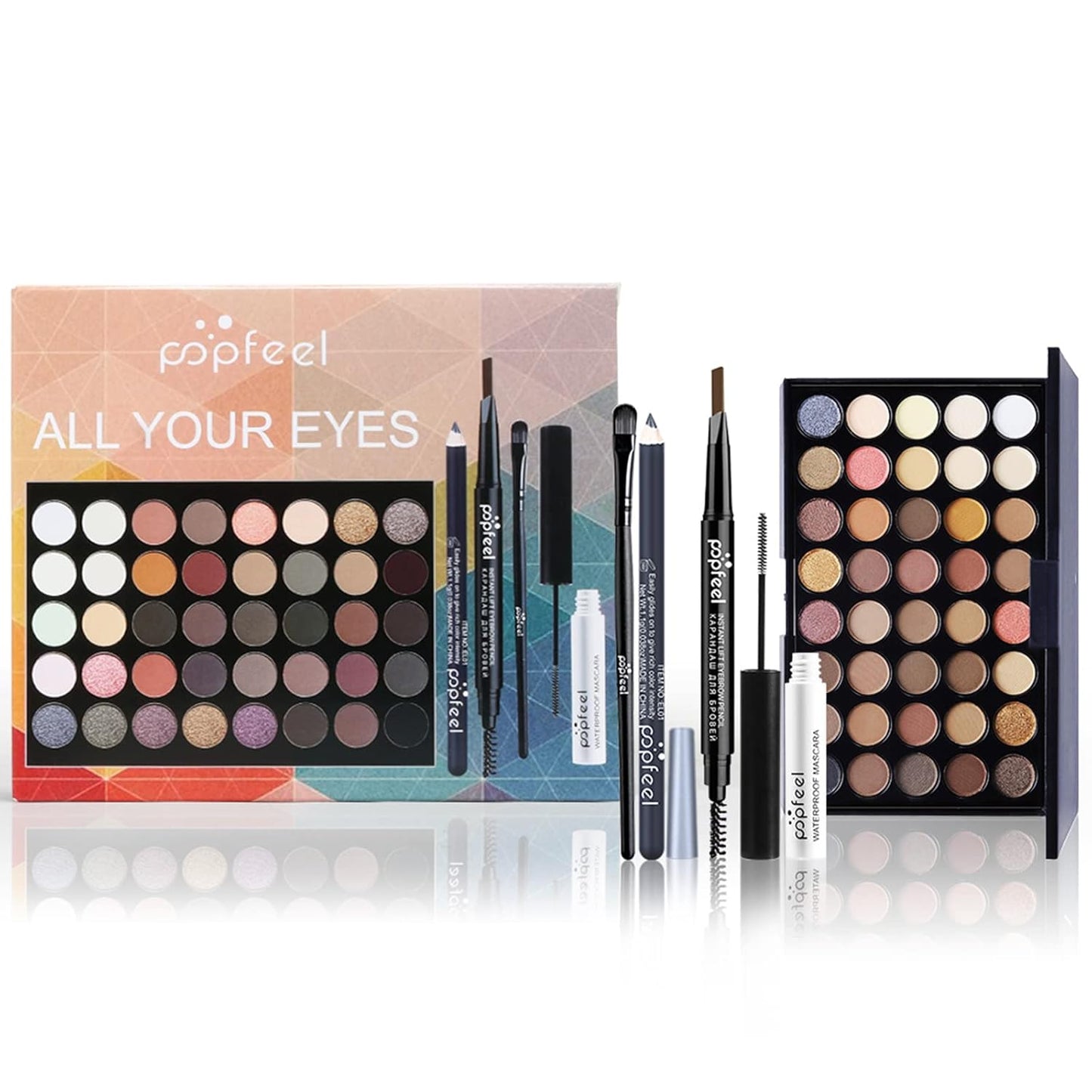All in One Makeup Kit For Teenager Girls, Full Starter Makeup Kit for Women Beginners Includes Eyeshadow Palette, Eye Brush, Mascara, Eyebrow Pencil, Eyeliner Pencil
