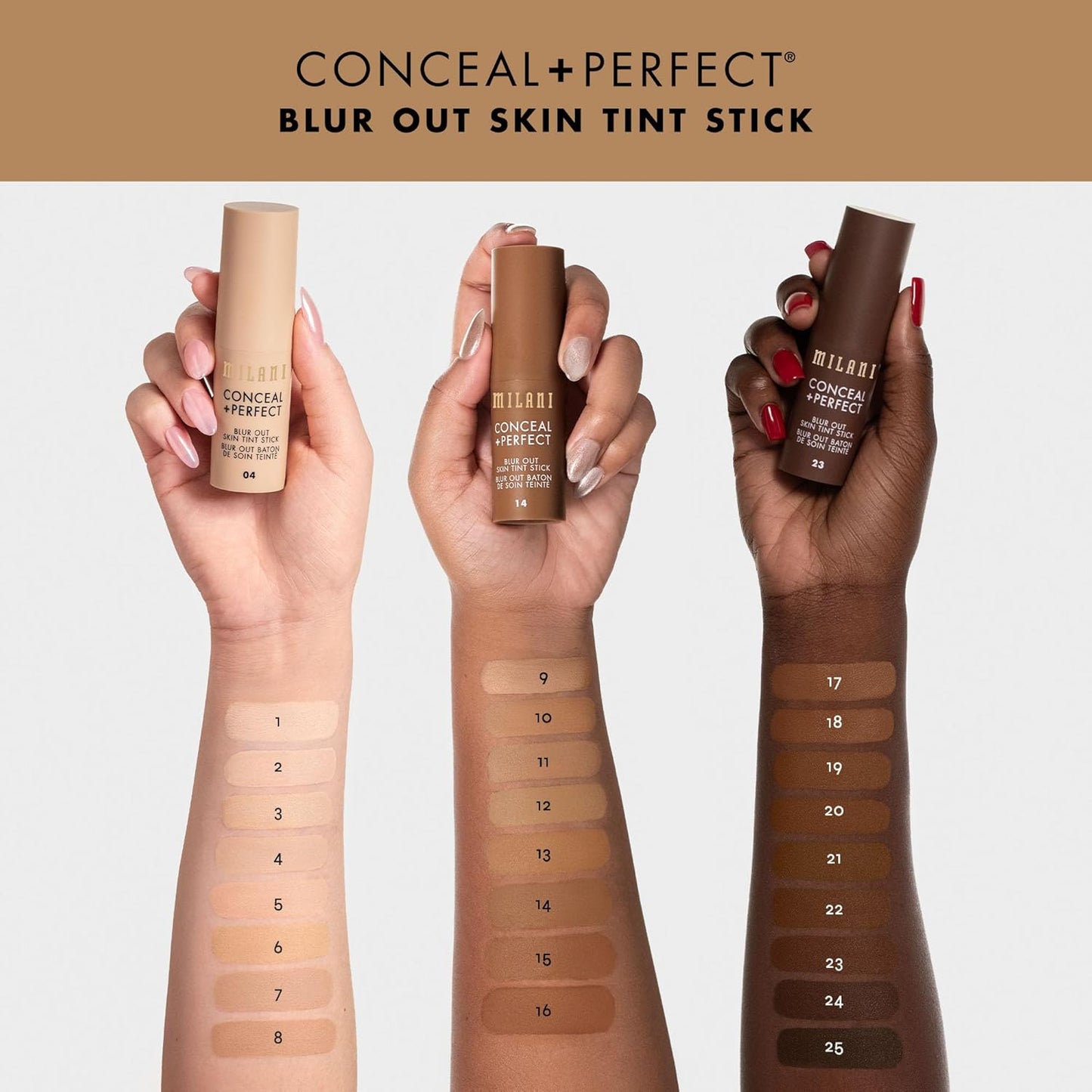 Milani Conceal + Perfect - Skin Tint Stick, Blur Out Tinted Moisturizer Makeup, Shade 003