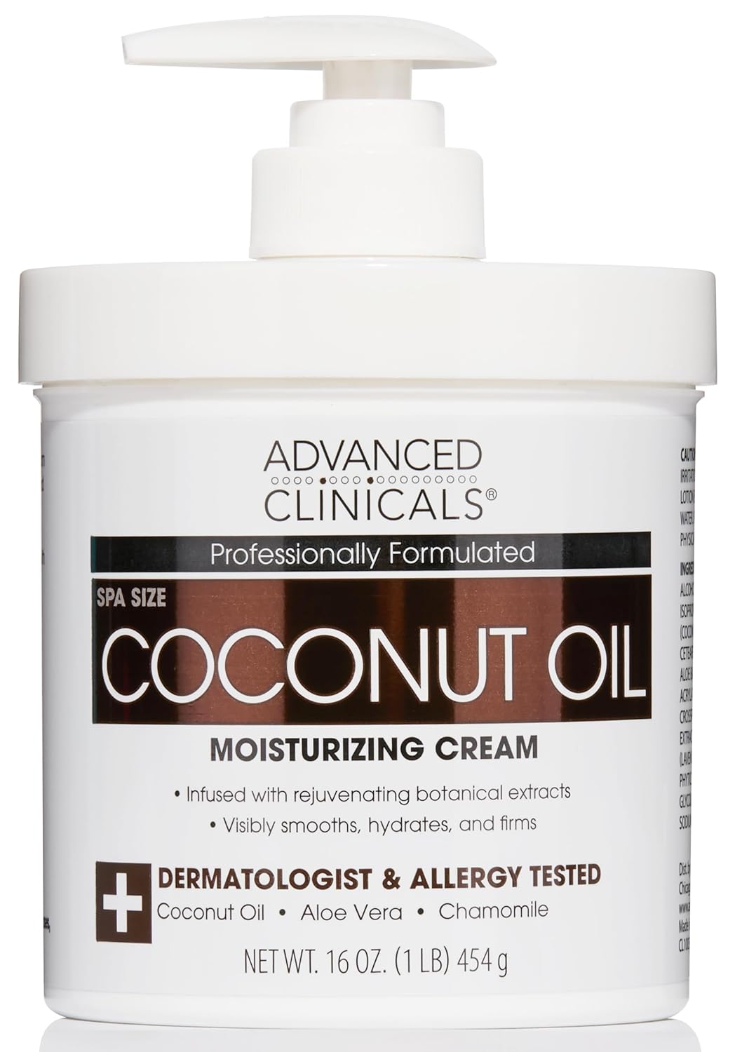 Advanced Clinicals Coconut Oil Body Cream For Women & Men | Hydrating Coconut Lotion For Extremely Dry Skin | Visible Anti Aging Body Butter Skin Care Balm Moisturizer For Hand, Heel, Feet, 16 Ounce